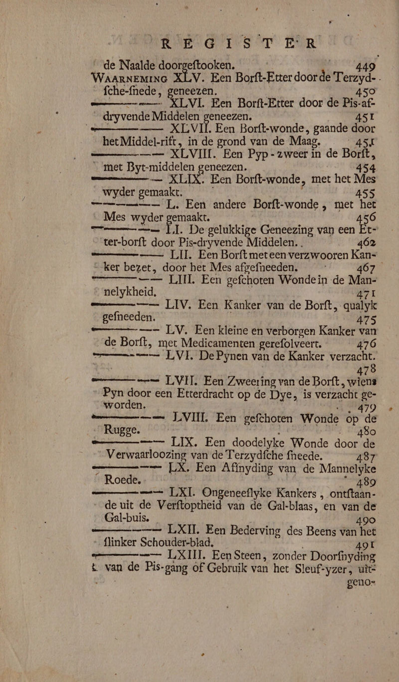 OREN GEEST EUR ‘de Naalde doorgeftooken. 449 WAARNEMING XLV. Een Birt Beter doorde Teye. fche-fhede, geneezen. me KLVL Een Borft-Etter door de Pis: RE —_ dryvende Middele eneezen. 4ST _—_— XLVIL. Een Borft-wonde, gaande door hetMiddel-rift, in de grond van de Maag. 45 —— XLVII[. Een Pyp- zweer in de Borft, ‘met Byt-middelen geneezen. 454 — XLIX. Een Borft-wonde, met het Mies wyder gemaakt. 455 mi L. Een andere Borft-wonde , met Ee Mes wyder gemaakt. 456 kiemen. L 1. De gelukkige Geneezing van een Et- ter-borft door Pis-dryvende Middelen. . 462 — LII. Een Borft meteen verzwooren a ker bezet, door het Mes afgefneeden. 467 | —— LIL Een gefchoten Wondein de Man _ nelykheid, | —— LIV. Een Kanker van de Borft, auiyk gefneeden. 475 —_—— LV. Een kleine en verborgen Kanker van de Borft, met Medicamenten gerefolveert. 476 pn es HE VES MDe Pte van de Kanker verzacht. 47 == LVIJ. Een Zweering van de Borft, wiens Pyn door een Etterdracht op de Dye, is verzacht do worden. bmm onm VII, Een gefchoten Wonde op ie Rugge. 480 — LIX. Een doodel yke Wonde hed de Verwaarloozing van de Terzydfche fheede. 487 zr EX: Een Afinyding van de Mannelyke _ Roede. “489 —— LXI. Ongeneeflyke Kankers , orn. de uit de Verftoptheid van de Gal- blaas, en fn Es Gal-buis. _ ——— LXIL Een Bederving des Beens at he {linker Schouder-blad. _ — LXIII, Een Steen, zonder Doorfhyding t van de Pis-gang of Gebruik van het Sleuf: -yzer, uit geno