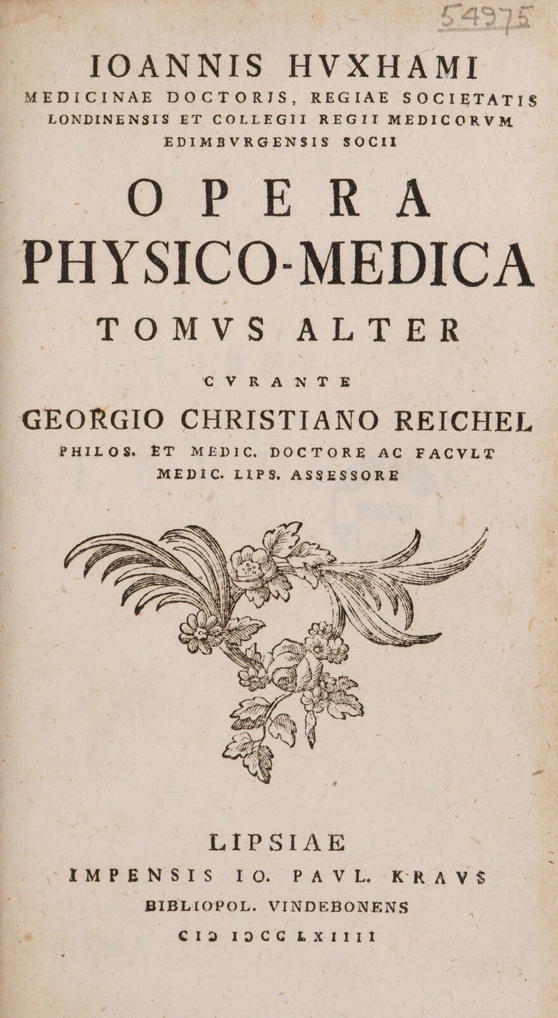 IOANNIS HVXHAMI MEDICINAE DOCTORIJS, REGIAE SOCIETATIS LONDINENSIS ET COLLEGII REGII MEDICORVM EDIMBVRGENSIS SOCII UT ERA PHYSICO- MEDICA TOMVS ALTER GEORGIO CHAISTLANG REICHEL PHILOS. ET MEDIC. DOCTORE AC FACVLT LIPSIAE IMPENSIS IQ. PAVL. KRAVS$ BIBLIOPOL. VINDEBONENS *i- roe ExrETT