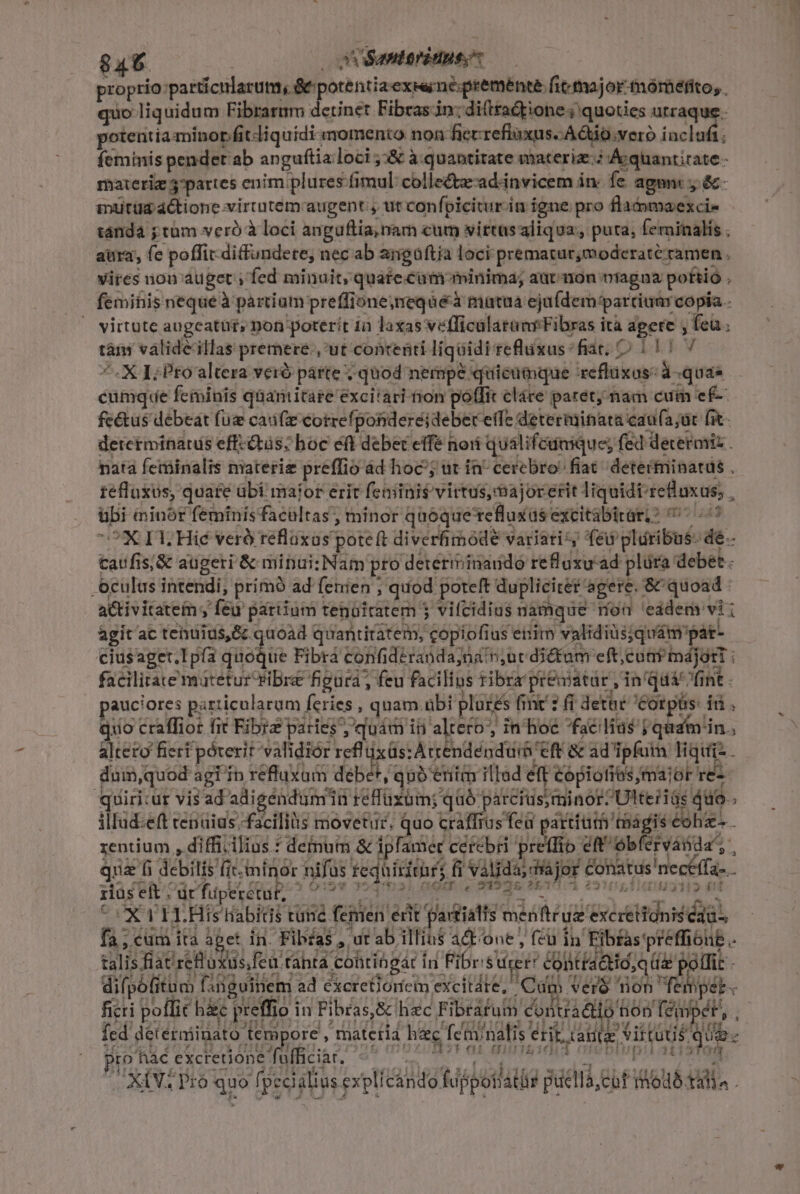 84€ |oSanterinues- proprio: particrlarum, &amp;:potentiaexeeimé;premente fit major:moraéfito, quo liquidum Fibrarum detinet Fibras-in; diftradfione ; quoties arcaqus. potent ia minor fitdiquidi momento non fiecrefiaxus. Aio. vero inclafi; feminis pendet ab anguftia loci ;;&amp; à:quaptitate materiz:i A quantirate- mareriz 5*partes enim plures fimul: colle&amp;z-adinvicem in: fe agune y &amp; - miüttd actione virtutem augent , ut confpicitur. in igne pro flammaexcis tánda ; tum vero à loci anguftia, nam cum virtusaliqua, puta, feminalis . aura, fe poffit ditfundete, nec ab anigaftia loci prematurjmoderaté ramen . vires non auget ; fed minuit; quate. cum minima; aut uon otagna pottio . feminis neque à partiam preffione;neqiéà matua eju(dem'parciunr copia. — virtute augcatut, non poterit 1à laxas vefficálaramiFibras ita apere ; feu tàns valideillas premere., ut contenti liquidi refluxus fiar, 0 11.7 7 ^.X I; Proaltera veió párte ; quod nempe quicamque reflüxus: à qua» cumq«de feminis qüantitare excitari tion poffit cláre paret; nam cum ef-- feétus debeat fuz catifie correfponderéideber efe determinata caufa;ar fit- determíinards eff-cüs; boc eft debet effé noii qualif Gdaique; fed determiz . nata fetóinalis niateriz preffio ád hoc; ut in^ cerebro: fiat determinatus . téflukus, quate übi maior erit feniinis virtus, majorerit 1 iquidi-refluxus; , übi ininor feminis facultas, minor queque'teflux ü$excitabirar,? 0^ 07 UPXIVLHié veró refluxas poteft diverfimodé variari*, féü'pluribus- de. caufis;&amp; augeri &amp; minui: Nam pro determinando refluxu'ad plüra debet. .oculas intendi, primó ad fenien ; quod poreft dupliciter agere. 8^ quoad : a&amp;tivitatem; feu parium tenotratem j vifcidius namque mon 'eddem vii agit ac tenuius, Gc quoad quantitatem, copiofius eiim validiüsjquám pat- ciusaget.T1pía 4liodin Fibrá confidéranda;na v;uc dictam eft;cua? májori : facilirate mutetur Pibre figura , feu facilius ribra prewatar , inqua fint - pauciores particularum feries , quam ubi plures fint ? fi detae 'Corpüs: fà ; quio craffior fit Fibre paries; quám iii altero, in oe fae lids | quain, altero fieri pórerit validiór reflüxüs:Arrendéndurh eft &amp; ad ipfum liquiz . dum,quod agi in refluxam débet, q po eritm illad eft copiotios; major re-- quiri:ur vis ad adi gendum üteffuzüm;q SR epis üs uo. quz fi debilis (ie. minor nifüs requirttars fi Vàlida; drajor Conatus'necéffa- . rds eit deter Tpe a 0Daat oma apr COTTRPHRUM ^ OX ELHBis abiti $ tunc femen erit partialis menftruz excretion iséda. fa ; cum ita apet in. Fibéas , ut ab illius adt one , fcu in Fibras'preffióne.. talis fiat're'uxus;feu.tahra cohtingár in Fibr's rer: contado, qe poffit dif pofitu m fanguinem ad excretioríem excitáte, Cam veró non femper. ficti poffit hác preffio iu Fibras,&amp; hec Fibráfum codtra alto ion fei d. fed detérniinato tempo re , materi hag feüv nalis érit.i alix v ittuti $Qqua: XV. Pro quo f pecialius explicando fujpot átür puclla,cbf modó talia . , 41) fL £44. b