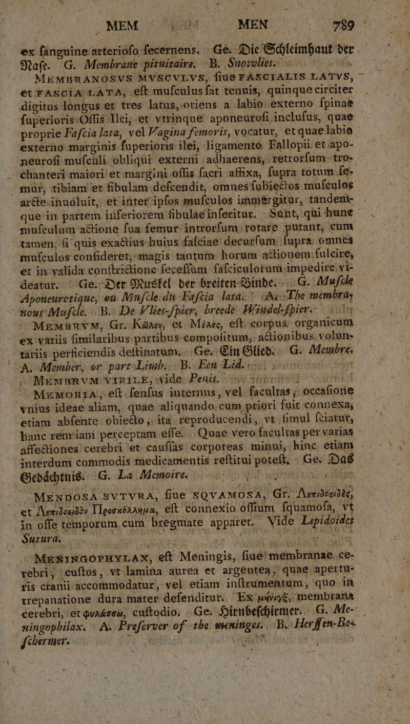 T MEM ^ eM MEN. 89 ' ex fanguine arteriofo fecernens. Ge. ie Goleimbaut ber Stafe...G.. Membrane pituitaire, | B. Suomlies.- s MEMBRANOSVS MVSCVLVS, fiue FASCIALIS LATVS, - et FASCIA LATA, eft mufculusfat tenuis, quinque circiter digitos longus er tres latus, oriens a labio externo fpinae fuperioris.Offis Ilei; et vtrinque aponeurofi inclufus, quae - proprie Fafcia lata, vel Vagina femoris, vocatur, etquae labio - exterio marginis fuperioris ilei, ligamento. Fallopii. et apo- neurofi mufculi obliqui externi adhaerens,: retrorfum- tro» ehanteii maiori et margini offis facri affixa, fupra totum fe-- / müi, tibiam et fibulam defcendit, omnes fabie£tos mufeulos- ar&amp;e.inuoluit, et intet ipfos mufculos immérgitur, tanden que in partem inferiorem fibulaeinferitur. Sant, qui hune mufculum a&amp;ione fua femur introrfum rotare putant, cum tamen; (i quis exa&amp;ius-huius fafciae' decurfum; fupra: omnes mufculos confideret; magis tantum horum actionem: fuleire, et in valida con(trictione feceffum fafciculoram impedire vi- deatur. ^ Ge. 3er 9usfe[. ber breiten -Dinbe. ..G.. Mufde Aponeurcrique, eu. Mufcle du Fafcia lata. ccEbhe membra, nous Mufde. ..'B.- De V lies-fpier, breede. Béinde-fpier.-— i7 MgMBRnYM, Gr. Kay, et Mia eft corpus organicum ex variis fimilaribus partibus compofitum; actionibus. volun: | tariis perficiendis deftinatum. .. Ge. Gin Glíeb.. G. Meubre. A. Menber, or. part-Limb;: B. Een Lid. «i: 00 0 oot MEwnBnRvM VIRILE,:vide Penis. 5; 200005 1 gms — MxwonzA, eft.fenfus internus, vel. facültas ;; occafiorie vnius ideae aliam, quae aliquando. cum priori fait connexa; - etiam. abfente.- obie&amp;o ,; ita. reproducendi , vt. fimul fciatur, hanc rem'iam perceptam effe. |. Quae vero facultas per varias affe&amp;tiones cerebri et caufías corporeas minui, hinc etiam interdum commodis tedicanientis reftitui poteft, - Ge. 35$ G«eboádtnié. G. La Memoire, iio: ed ug Vm  MENDOSA SYTVRA, fiue SQVAMOSA, Gr. Nez dógidle, et Aenidosdàv 11eorxónagua, eft connexio offium fquamofa, vt in offe temporum cum bregmate apparet. Vide Lepidoides Nro gib aod Re M E LT NE M -MES1NGOPHYLAX, eft Meningis, fiue! membranae ce- vebri; cuftos, vt lamina aurea et argentea, quae apertu- ris ctanii accommodatur, vel etiam inftrumentum, quo in irepanatione dura mater defenditur. Ex wy£, membrana ' cerebri, et vacca, cuftodio. Ge. Syitnbefdiemer. - G. Me- — mingophilax, / A. Preférver of tbe smeniuges. B. Her. eti- Bes Jfibertuer. | A Wf aM bod 4. |