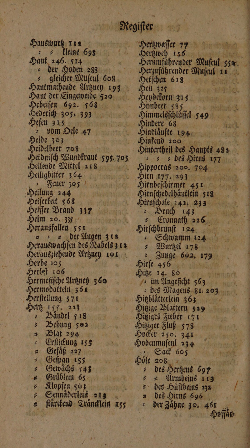 ; flime69$ τς ^: 4 gleicher λα! 608. vom Dele 47 Swer 325 4. m s - ‚der Nugen 312 NN 89, ASáube sı8 . rbung 5e2- J5[at 294 Crfriduug 155 Gefäß 227 Gefyau 155 Gewächs jd Grüblen ὅς. Klopfen. 563 Genáberleii, 213 . NI Sräneflein 155 Bum 156. Herumführender Er d ridbrmek ket 1i. Hetfhen 618 0. Heu. 325 Heydelorn 315. Hiibeet 58 I Himmelsihliffel 549 Hindere 68 ad Hinfend 200. . - inteibed des TC 484. i ; be8 Divnd 177 Εν τὰ 209, 704 Hirnbefhirmer 451 Ei Hirnfhedelhautlein 519. Hirnfihale.a42: 233 2 Jnd 143 ^ Eronnath 226, Hirfhbrunft 124... 5 » Schwamm v4 ς΄. 2 Wurkel 178. Zunge, 692, 9 Pur 456.6 d Diße I | , im Sii dt ἐμῷ : bed 9tagens- 8r. 263. Sitblätterlein 863. ede foi&amp;ige 2olatitttm $29 Hisiges Fieber 171 Hoifer-250. 341 bile τς ; des Derámé 697 ὁ Armbeins 11:4 - δεβ Hüftbeing 22. D Diind 695° ber Zähne je. 46r 27 Bs ἊΝ ** NN NA: