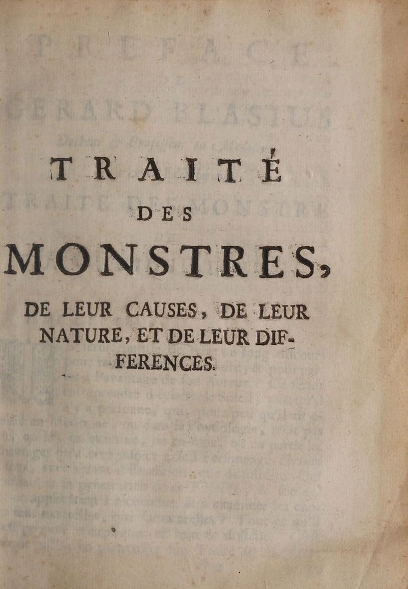 NAE TE DES M ONSTRES. . DE LEUR CAUSES, DE LEUR NATURE, ET DE LEUR DIF- -FERENCES.