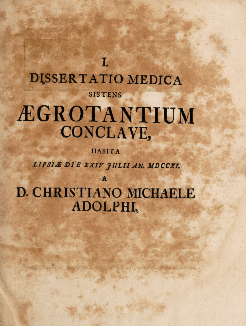 SISTENS HABITA LIPSIM DTE XXIVJULI1 AN. MDCCX1. A