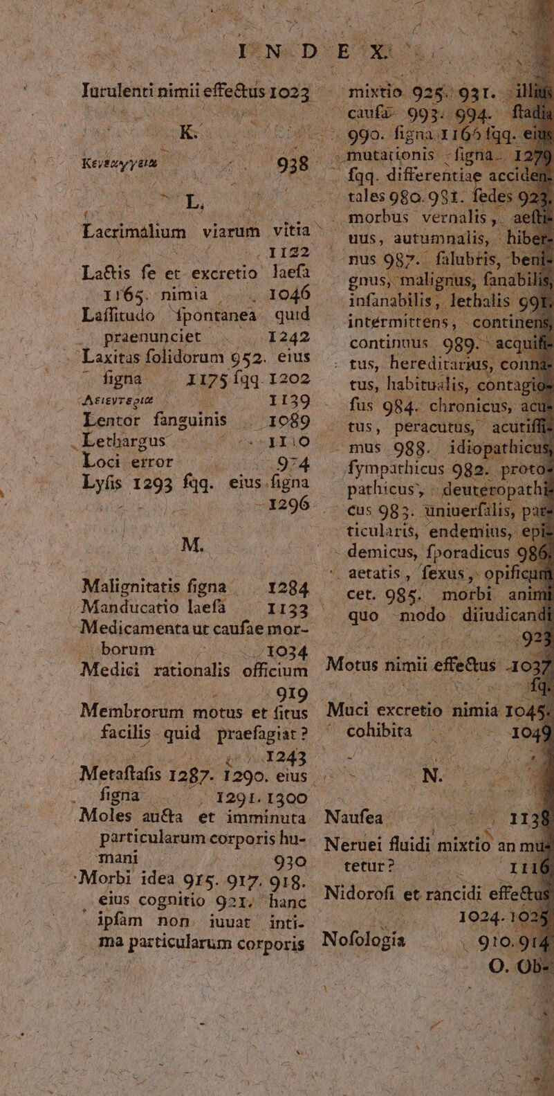 joe 1 E! Lo Doe  koe m L, Locrimalium viarum vitia ^ | , 1122 LaRis fe et excretio laefa 1165. nimia j 1046 Láífitudo fpontanea. quid praenunciet 1242 figna — 1175ígq 1202 Atieyrepi ales 1139 Lentor fansuinis | 31089 ) Lethargus | ESSI doOQReIROts io rdr Ond Ty T298 Lig eius figna |1296. M. Malignitatis figna . 1284 - ..Manducatio laef Xr94 M edicamenta ur caufae mor- borum 1034 Medici rationalis officium uw 499 Méralicordut motus et fitus facilis. quid praefagiat ? d e y 1243 .Metaftafis 1287- 1290. eius figna 1291. 1300 particularum corporis hu- 7)»anb 4441930 'Morbi idea .915. 917. 918. eius cognitio 921, hanc ipfam non. iuuat . ma particularum corporis tales 980. 991. . morbus vernali continuus 9g : fus, heredita tus, habitua fus 984. ch onicus, tus, peracutus, . mus 988. idiopar fympathicus 982. | pathicus;, .. deuil cus 985. uniue . ticularis, 'endemius, ; demigus, fporadicus. . aetatis , fexus , opifi cet. 985. morbi an 8o modos dijudica Muüci excretio nimia I0. : cohibita SS IN s. AU CET, AE Naufea quisque 13 mU 1 Neruei fluidi mixtio an mu teturz o E Ty Nidorofi et rancidi effet