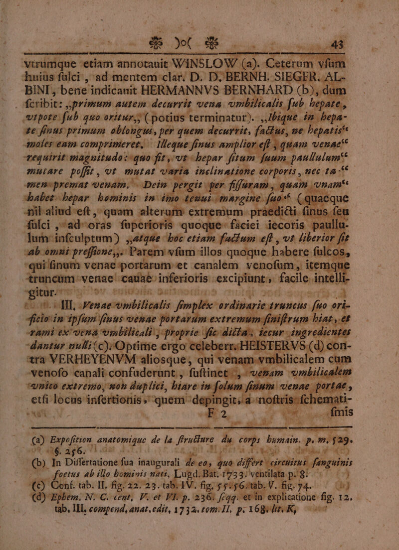 dniüs falci , ad mentem clar. D. D. BERI INI ..SIEC GER AL BINI , bene indicauit HERMANNVS BERNHARD (b), dt fcribit: pprimum autem decurrit vena. vmbilicalis fub. bepate , : vtpote fub quo oritur,) ( potius. terminatur). V pA n xe ffnus primum ablougus, per quem decurrit, factus, ue bepatis tales entm comprimerer. — lleque finus amplio ref, quam venae vequirit magnitudo: tuo: fitv vt bepar fitum fum paullulum mutare pofft, vt mutat varia dnelinatione corporis , nec ta nen«premat enam. Dein pergit per fiféram, quam nant babet. bepar beminis im imo tes rM. (o** ( que Anil aliud eft , quam slterum: extr »raedié&amp; fülci , ad oras fuperioris quoque ia- lur: infculptum) set que. boc etiam fiium.  x vh Mes 27 aab omni preffione,,.: Parem vfum: 3llos. quoque. habere. fulcos, V crgetut venae portarum: et canalem. venofum, itemque truncum venae. Cauae. inferiotis. sexciiltngh facile inté li- gitur. euius sv rion Suioo iia UN NT m ditiis pem ordivarie gruncus FW ori- | fitiocin ipfum ffnus venae portarum extremum fimifirum hiat ,.et ami ex vena acp gum. aci eii 4. denar ingrelie ni : dantur nulli (C); Optitme ergo celeberr: HE V | ra VERHEYENVM aliosque; qui v enam vmb; -Nenofo canali confuderunt. , ges. venam umbilicalen *«nito extremo, son duplici, biare i in folum , uut venae po etfi locus. infortionis — depin oftris: fc ew v. j (2) Expofit ition anatomique de la ftrsliure. du du. emp Byylain P i» j9- Luo di dgio, T1 .dar d unit MEE à NND. 1 bL (b) In Differtatione fua inaügurali de ea; quà Afer cratins fnpunis - 0 foetus ab illo bominis Wy os gd. Bat. 1733. /'ventilat ap. €) Cont. tab. II. fig. 22. 23. tab. 1V. fig; y y: gG/tab. V. dg34. - àJ (d) Ephem. N. C. ceut, V. et FE. p. 2336: feqq. etin. explicatione: dig. 12. —— Gb. Ill. compend, anat.edit, 3232.tom.1l, p. 16g dt. Kj 00