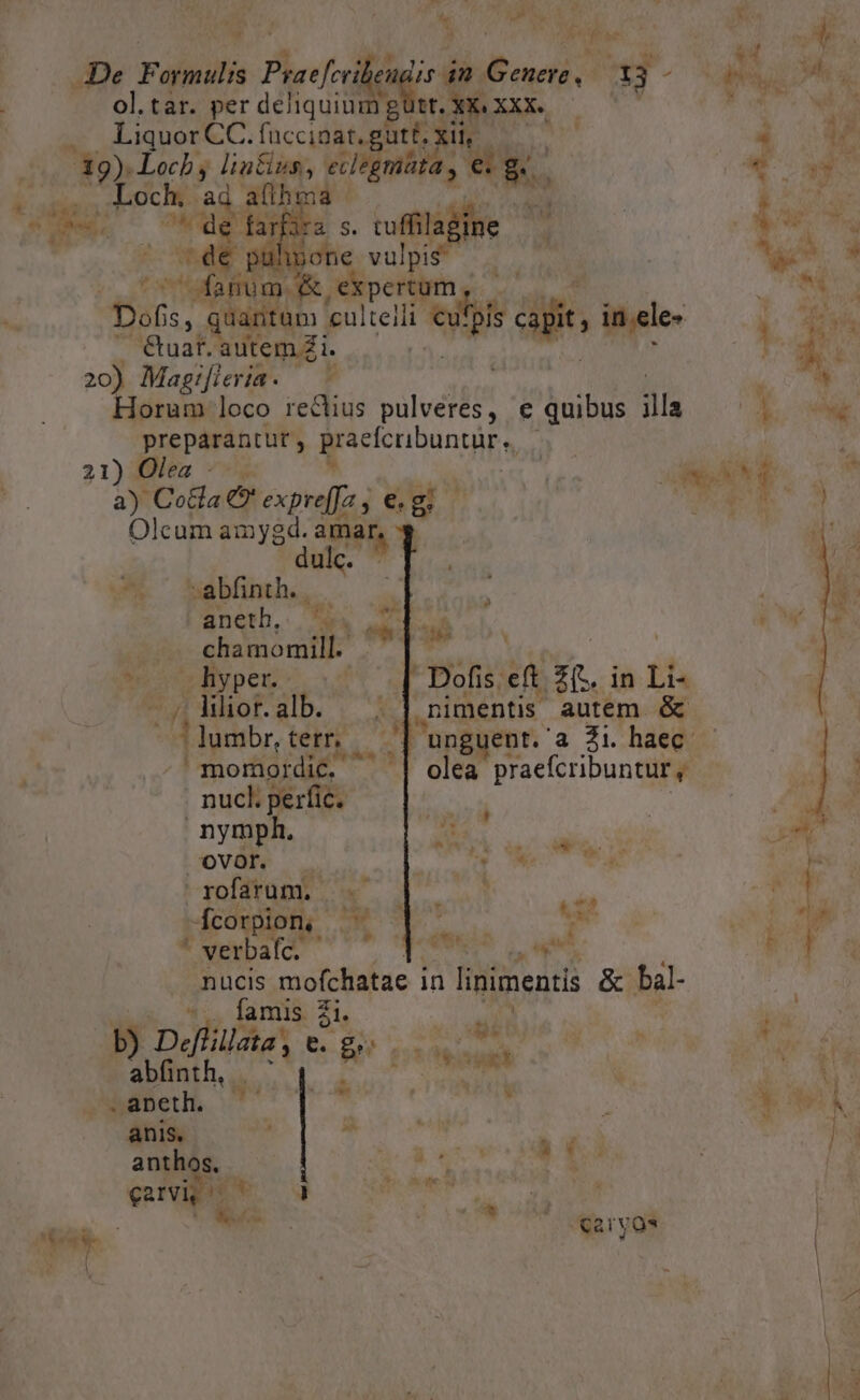 MAU, VORNE TT PRIN OD 1d ki u- , OP ftae: De Félufh Prae [cries ol.tar. per deliquiur ho i (XXX. Liquor CC. fuccinat.. je. 3n LU io lia&amp;ius, ecl eg afth E pH a d^ iv | fark: rà s. tuffi. - ' i puhiione - t Dofis, anto culteili i elis a capit. — €tuat. aute í 20) Magifievia. — — Horum loco redius pilveli£! e quibus Si preparantur, praefcribuntür. - | Bla Us s ries D wu T. s Co&amp;la € expreffa , ép e€ 2 e Olcum amyg gd. dur | ! -— In x VHME I; : TA Aa Pod TS » ! aneth, 5 D e 1 f. TA . chamomill. T | hyper. - Dofis. eft s in Lis 1 ( llior.alb. || n nimentis. autem. &amp; lumbr, terr. rn unguent.'a 2i. haec - momordic. | olea praefcribuntur,- 5 .1 ucl fer fic. SENA nymph. i NETT | OVOL. n e Wi Ly ' | rofarum,  de idt  ifow demie su r i |  verba n ue d pus mofehatae | in linimentis &amp; bal *.. famis Z K T b) Deflillata , e. e. P ;um DN D: WR * Jn ira abüinth, H REIN . 25099. .aneth. EUITL j ; * S £5 TU ww | d 208 E CM als is a To B Ée cm wd | E e e |- : : [ln |