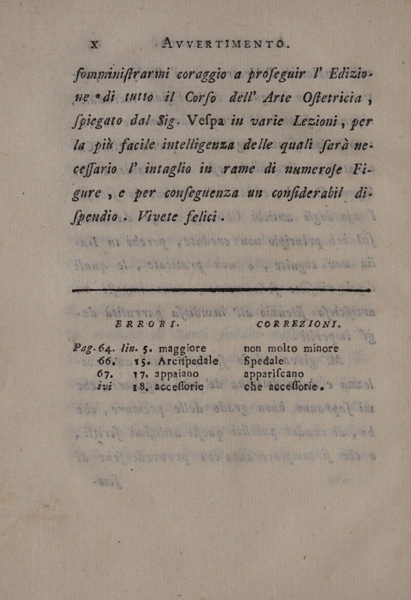 fomuiniffrarmi coraggio a profeguir VP Edizio: ne edi tutto 11 Corfo. dell'Arte -Offetricia ; Jpiegato dal-Sig. Vefpa in varie Lezioni, per la più facile intellisenza.» delle quali farà'ne- ceffario. I’ intaglio in \rame di numerofe Fi- gure se per confeguenza un confiderabil. di SJpendio... Vivete felici. | o 394 iL. RO. DA + VS IT 4 AI ° vì LI i i 6) IR * î i x : ERRORI. CORREZIONI. Pag. 64. lin. 5. maggiore . non molto minore 66,15. Arcifpedale Spedale | 67. 17. appaiano apparifcano — \dvi ©“ 1.8) acceflorie ©. che ‘aecefforie è è