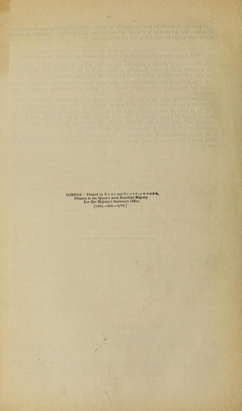 LONDON : Printed by E x r e and Spoiiiswoodh, Printers to the Queen’s most Excellent Majesty. Eor Her Majesty’s Stationery Office, [5492.—200.—3/83.]