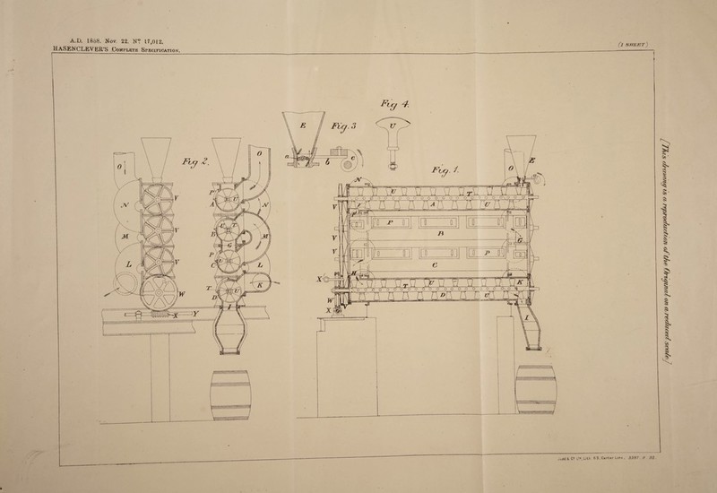 HASBNCLBVBR’S Complete Specification. (l SHEET) / This drawing is a reproduction of the Original on a, reducedscale.j