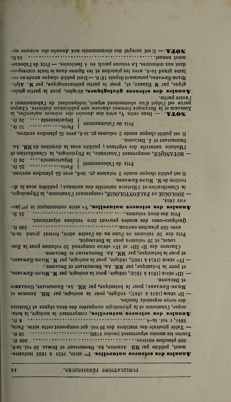 -ou sdoudiDs sop sdfvuuy xnB siuguiguuoqB sgp pidgooB is9 h —'VXOAI JJ 91 I9HUUB 1U9UI -9uuoqsj 9p xiJ(] — *S9|n9iosT?j \ U9 iinJBd 9uid|oa gg •sgjioupui xnn lUBp -tindS9JJ09 9JX9} 9J SURp S9Jn8lJ S9J p S9ipUB|d S9| 99AB ‘g-Ul pUBjg 9Uini -OA ungguuB onbBqo gqqnd }S9 n — ‘0:81 sindap iuBSS!RJBd‘saavAvag-3Niii\î •qd[V ’W JBd ‘9nb!goioiuo9|Bd oiiJBd b[ jnod ‘p ‘laaaaii jv JBd ‘gnbi§ -0[09S 9iiJBd BJ jnod ‘sgggi.np ‘sanfoiSoxoaS saauaias s»p «9i«u«fr •gilJBd 9jiub j b iU9Ui9UUoqBj 9p lUBpugdapui ‘pjBdos luauiouuoqB un.p pfqoj }S9 aiuBd gnbBqo *9iouiisip uoiiBoqqnd oun QunoBip lugtujoj anOiNVJ-oq BJ 19 31001007 B[ 'SO/pxnjVU SdDUdps sop SOJVUUf S9p 9IJ9S 9}p9 SUBQ — ’VJLOüi •JJ 9Z •JJ 92 •U0JIAII9 ssqouBid çg 09AB ‘g-ut ’jS sguinjoA z bbuub gnbsip pqqnd isa n •3VSIV03(I -f }9 lUVINONOafl •ay noipajip bj snos aaqqnd S xnBpgpA sap aipjniBU 9jio}Sihj p uot}b9ijissb|3 bj ‘aiSopisÆqd B[ ‘9ittiO}BUYtl }UBU9.idiuo9 ‘gflOlNVIOG — SlU9UI91JBd9a . •JJ 92 •JJ 92 • • • }U9lU9UU0qBJ 9p XIJJ ' U0JIAU9 S9q9UB[d Çg 09AB ‘8-Ul *j8 S9lUD[OA Z 99UUB Onbnip 9Tjqnd 1S9 II •saavAvag-aNii[\[ *i\[9p uoipaj -ip B[ snos saaqqnd ixnBiniuB sop aipjniBU gjioisiiiq p uoi)BaijissB|0 b[ ‘giSoiois^qd bi ‘aiuioiBuy,! juBuoiduioo ‘giOOIOINO^IYd J-a 3I00100Z — -UBf jgi 9i luebuaimiioo auas ‘sanaani^n s^anaps sap sojmmy •JJ 92 .sauinjOA xnap sgp xtj^ •}U9UI9JBd9S S9npU9A 9Jp lU9A09d S99UUB sgp saun-sanbpnft .*.U0I[AU9 S9qOUB|d 09e 99AB JJ 002 l8-UI PUBJS 1BIU.IOJ ‘9II9S 9J10BJ 9p HO 9UOJ 9p SOUIHIOA OS Sap XIJJ •anOiNViog bi jnod sauinpA 02 19 ‘aïooi -007 B[ jnod saranjoA 02 puajduioo sauas »<\i 19 ani 8n sap aunaBqg •3NSivD3(] 19 xaviNONoag ’ay ’j\[i\[ Jüd ‘anbiUBpq B[ anod p ‘saavAvaa-3Niij\[ 'jç jBd ‘aiSopoz bj jnod ‘apSipaj r(g98l 9 1981) aiaas 9i\l — ••awsivaaa io jjiviNONoag ,(IV ‘WW Jed {9nbiuB}oq bi Jnod p ‘saavAAag-aKiij\i -j\[ JBd ‘aiSopoz bi jnod ‘aaSipaj ‘(g98I 9 H81) aiaas ain — •ansivoaa p , KüKanirif) ‘xaviNONoag ‘ay *pj[i^ JBd ‘onbiuBioq bj jnod î sauvAAag-aïciiiy 19 Ninoany *pii\[ JBd‘oiâoiooz bj jnod ‘99§ip9J 1 (g181 9 îe8ï) aiaas an — *S9|ISSOJ sosiubSjo sdjoo S9p gjioisiqj p S9U§9J xngp sop S99JBdui09 eigoiois^qd bi p gimoiBUB.i Pnbiu -Bpq B[ ‘giSopoz B[ lUBugjdiuoo ‘sjipjiipu so.moios sop soiuimy *JJ 8 ..g-ui *|oa 1 fcrt8I ‘SIJBJ *9TJ9S 91199 lU9S0dui09 inb '|0A 08 S9p S9J9I1BIU S9p 9|BJ9Up§ 9iqBX — •jj 08 .(OSSI suioux) îuaupjEdas sapuuB S9i sgjnox •jj 008 .UOJUU9 sgqouBid 009 ‘g-ui qoA 08 svwna p laviMONoag 'ay ‘Ninoany -j^jç JBd opqqnd ‘lugui -gAisnpui gg8I 9 t28ï ‘9ÏJ9S 3,i •sanaj[nx«u soouajos sop so[«uny •ssaôiaoinad sNOiivonand