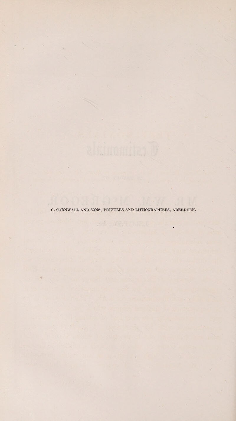 G. CORNWALL AND SONS, PRINTERS AND LITHOGRAPHERS, ABERDEEN,