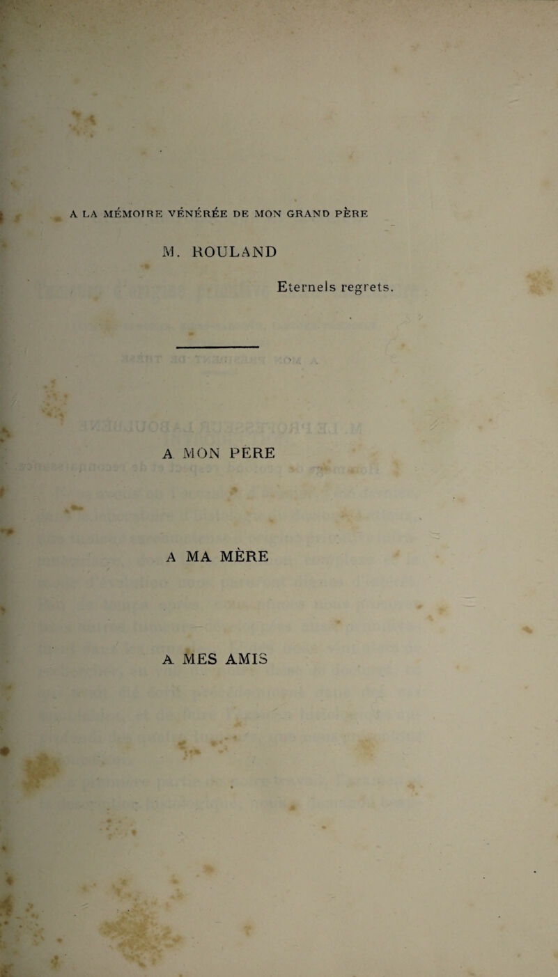 A LA MÉMOIRE VENEREE DE MON GRAND PERE M. ROULAND Eternels regrets A MON PERE A MA MÈRE A MES AMIS