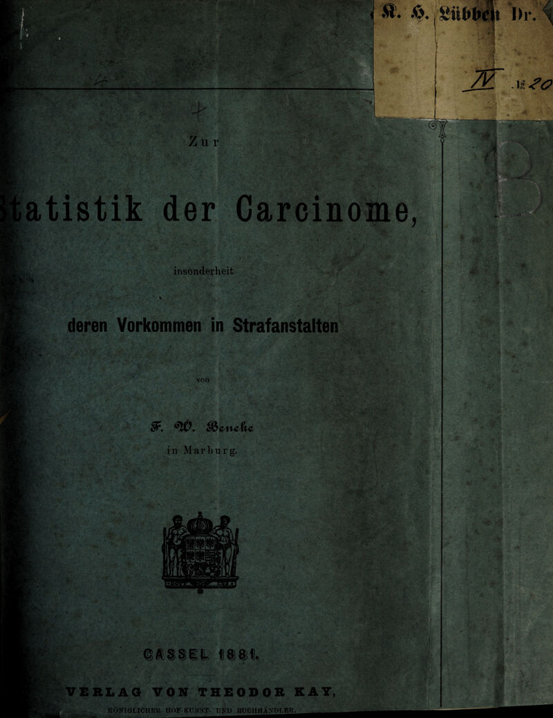 insonderheit deren Vorkommen in Strafanstalten von fyü. in Marburg. '•V >' “ ' ■ -'s» ' ' 11®® De ' * i VERLAG VON THEODOR KAY, Bfe KÖNIGLICHER. HOF-KUNST- UND BUCHHÄNDLER.