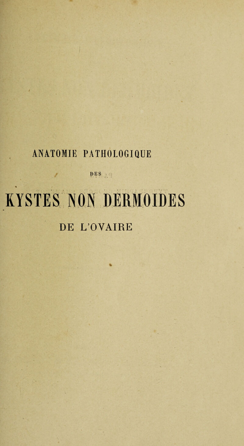 DE L’OVAIRE