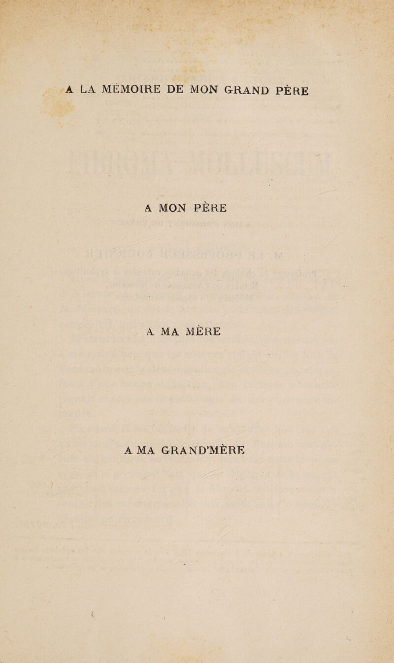 A LA MEMOIRE DE MON GRAND PÈRE A MON PÈRE A MA MÈRE A MA GRAND’MÈRE