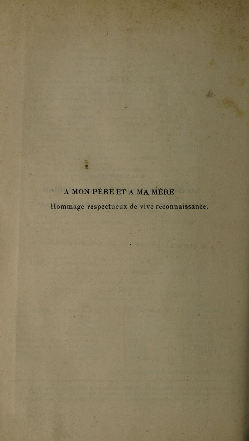 A MON PÈRE ET A MA MÈRE Hommage respectueux de vive reconnaissance.