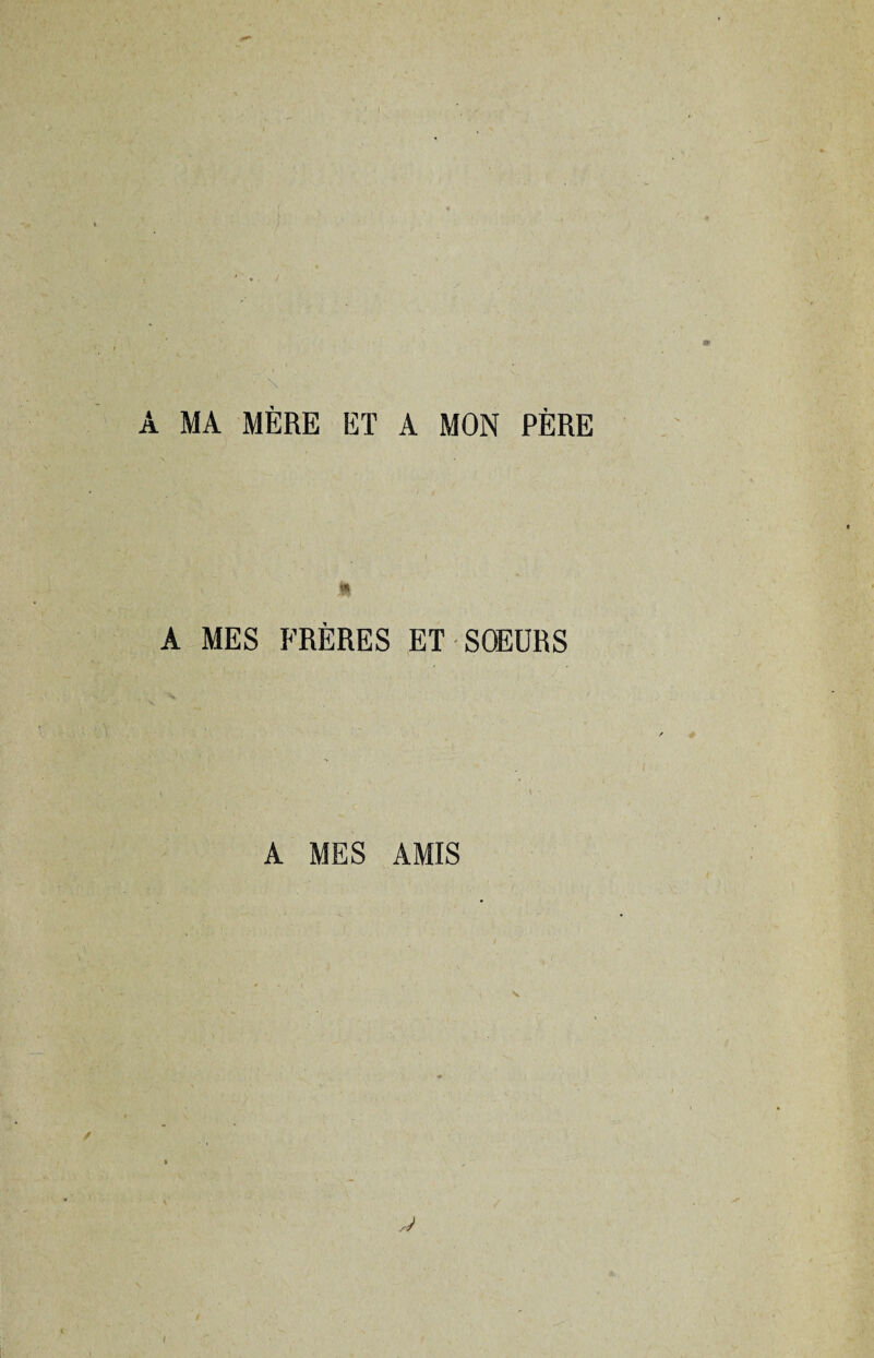 MA MÈRE ET A MON PÈRE n A MES FRÈRES ET SOEURS \ • A MES AMIS