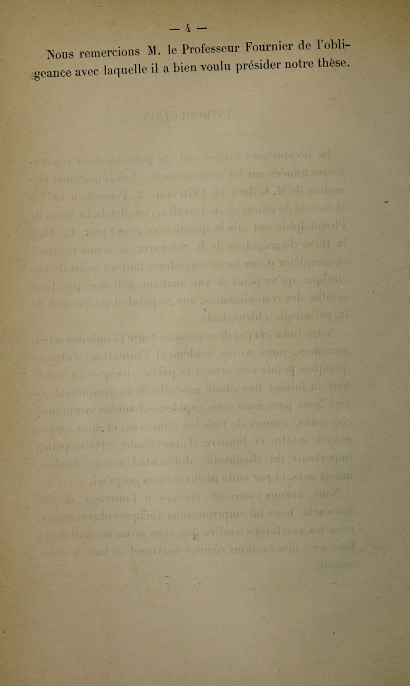 Nous remercions M. le Professeur Fournier de l’obli¬ geance avec laquelle il a bien voulu présider notre these. , < ' ) • • i l ! . t;‘J