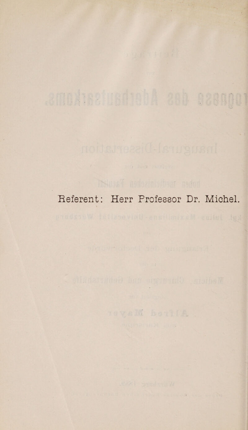 Referent: Herr Professor Dr. Michel.