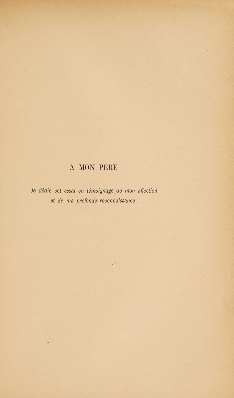 A MON PÈRE Je dédie cet essai en témoignage de mon affection et de ma profonde reconnaissance.