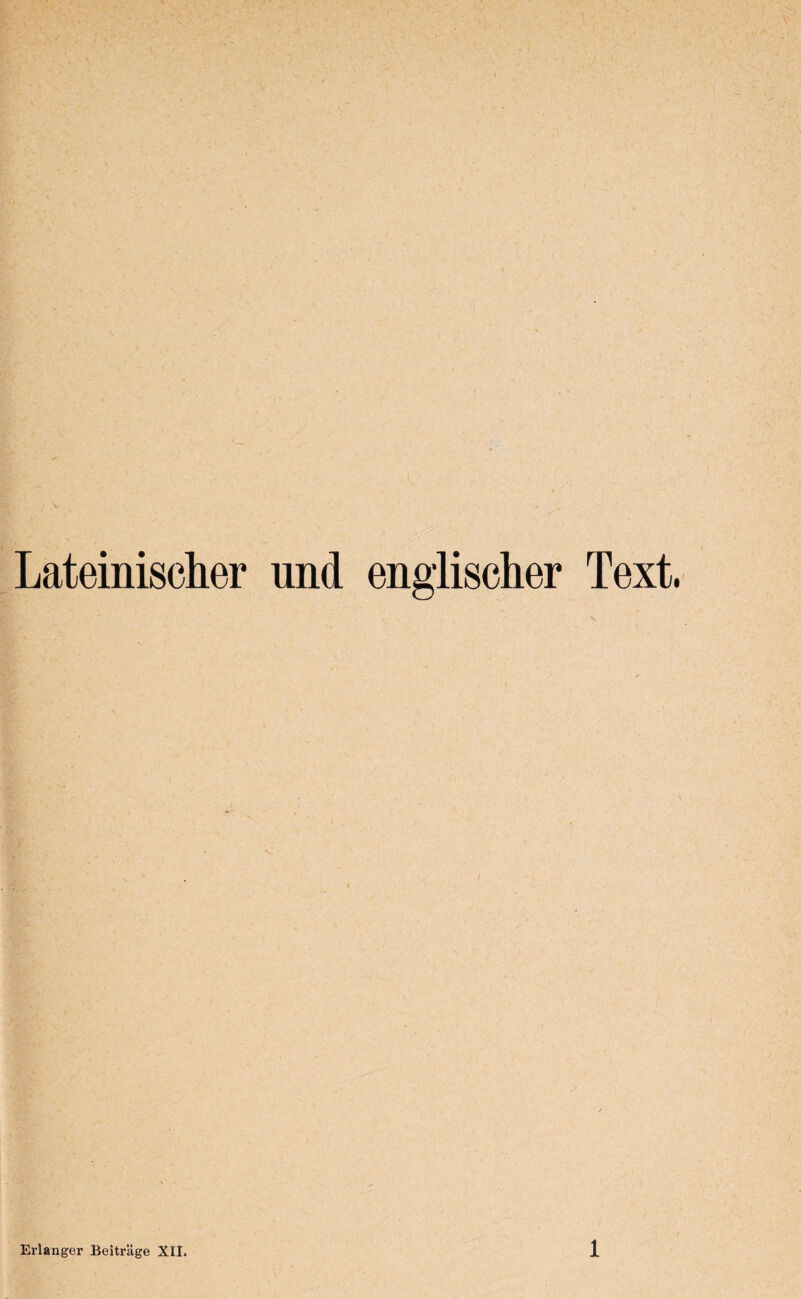 Lateiniseher und englischer Text,