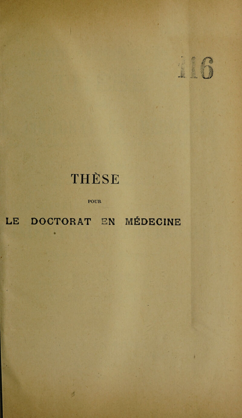 THÈSE POUR LE DOCTORAT EN MÉDECINE