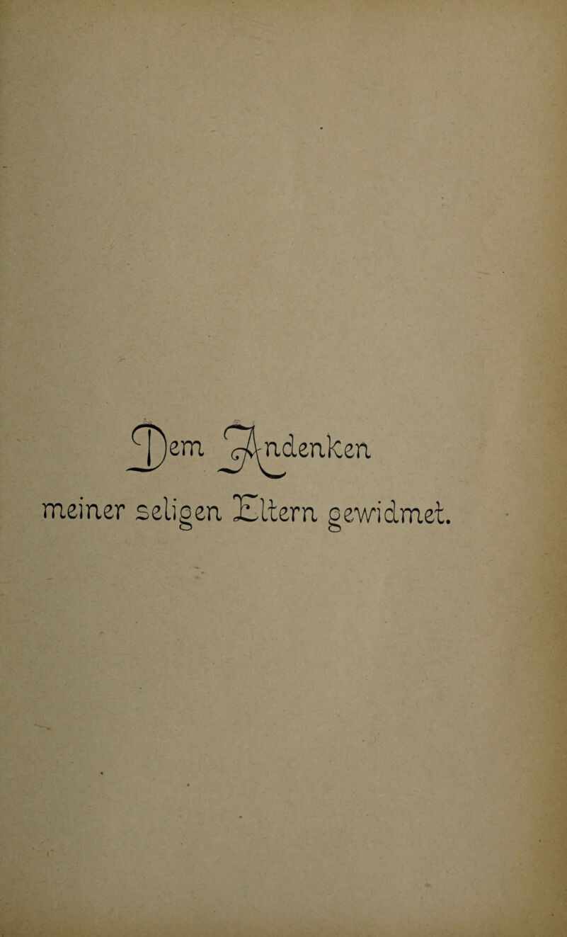 £[)em ^^ndenlcen meiner seligen Eltern gewidmet.