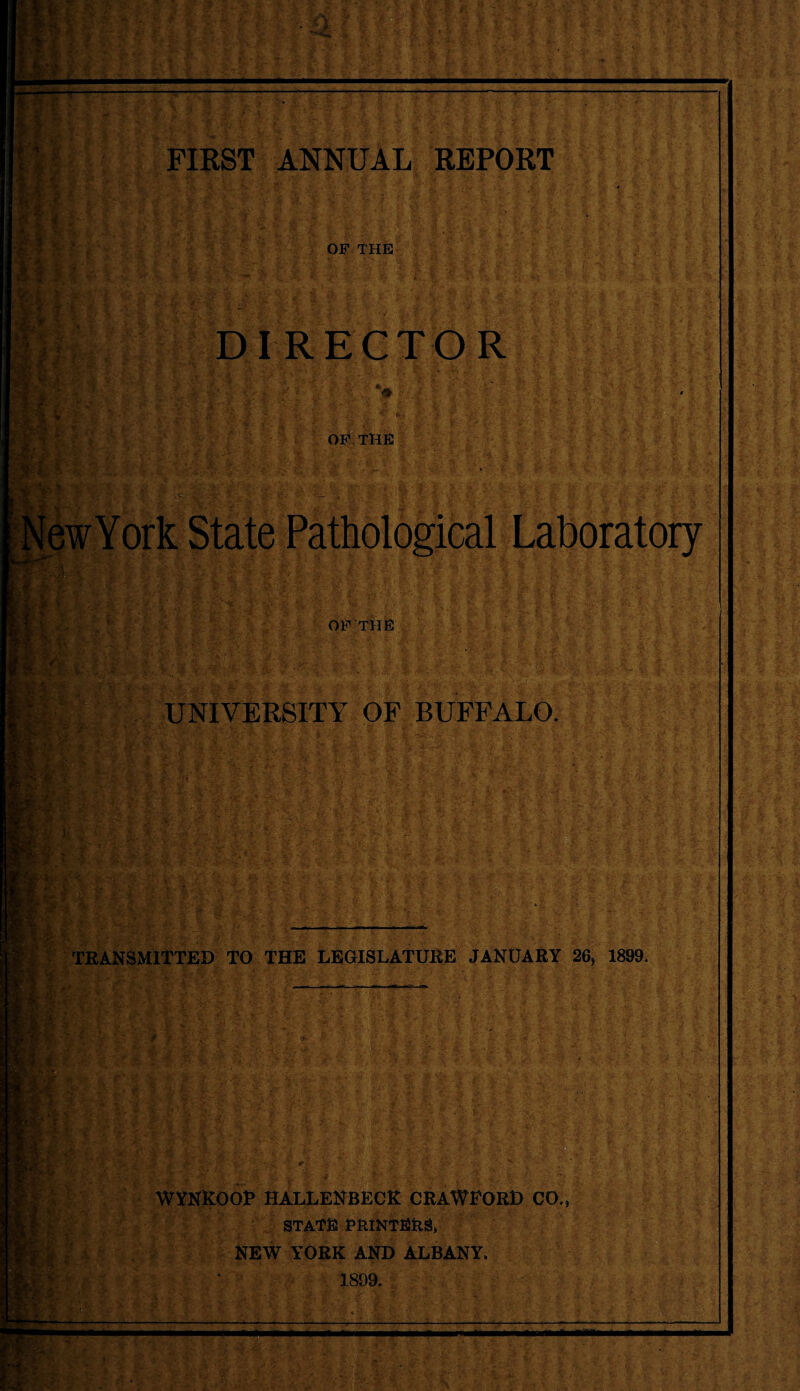 t V  £ > OF THE as fa r V 'fe 1# t A . i . -v> v • DIRECTOR OF THE ■* } ‘ V - •fc 3. .2 V- . / *4. >> 0*7-0 i- /.%' x OF THE UNIVERSITY OF BUFFALO. 3 .» ~ V =-' - l El >■ ? . v; -■ 4 ' V TRANSMITTED TO THE LEGISLATURE JANUARY 26, 1899, F ■U. + ■ i' >• v ■ WYNROOR HALLENBECK CRAWFORD CO., STATE PRINTERS, NEW YORK AND ALBANY. 1899.