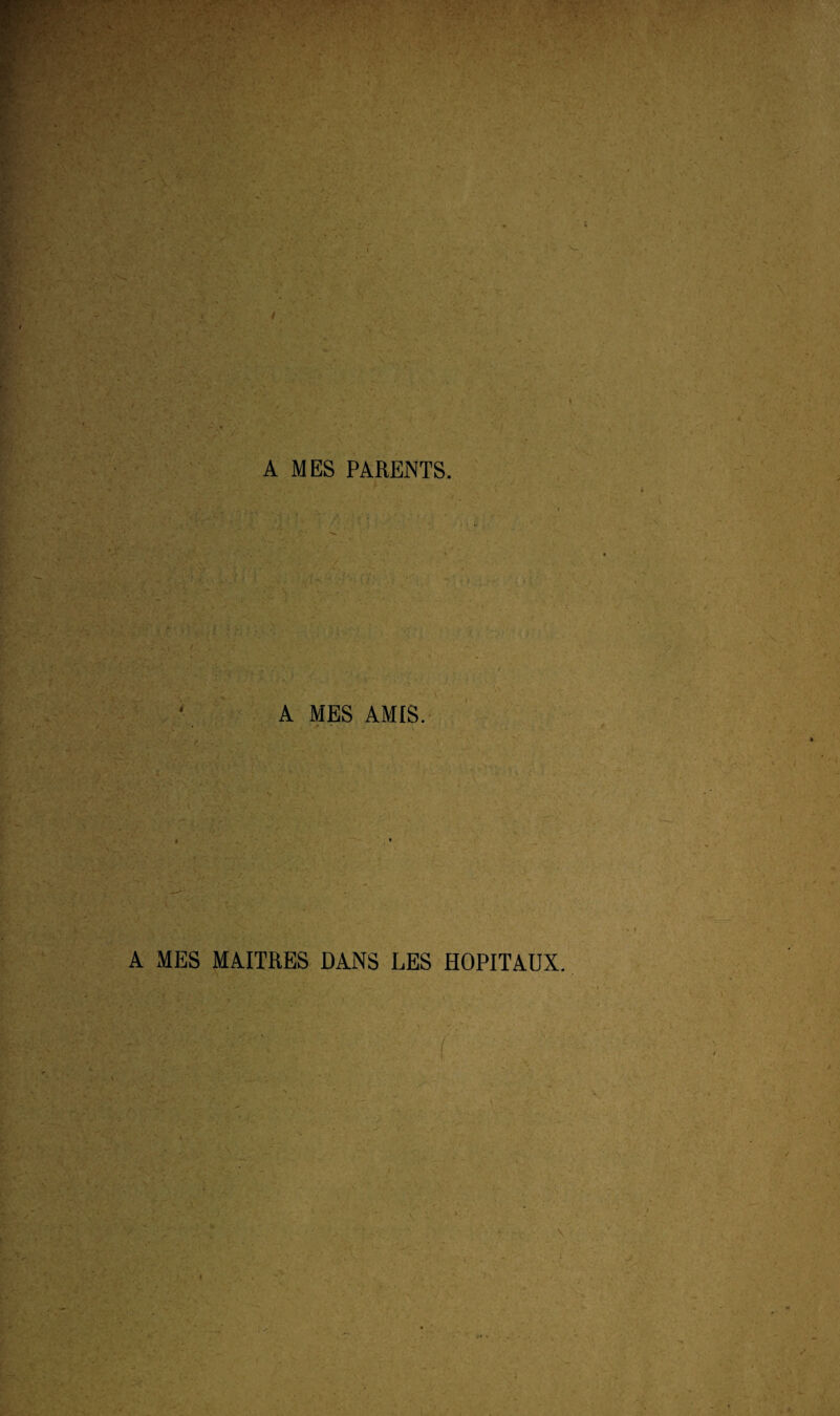 Y . A MES PARENTS. • • ! ' ■ ' V . . • •*\ V • : \ . A MES AMIS. » i ' J -Y, u X * J A A A MES MAITRES DANS LES HOPITAUX. y. ; fc*/ * •A r‘. r , • V . .f ' ; v '.■>