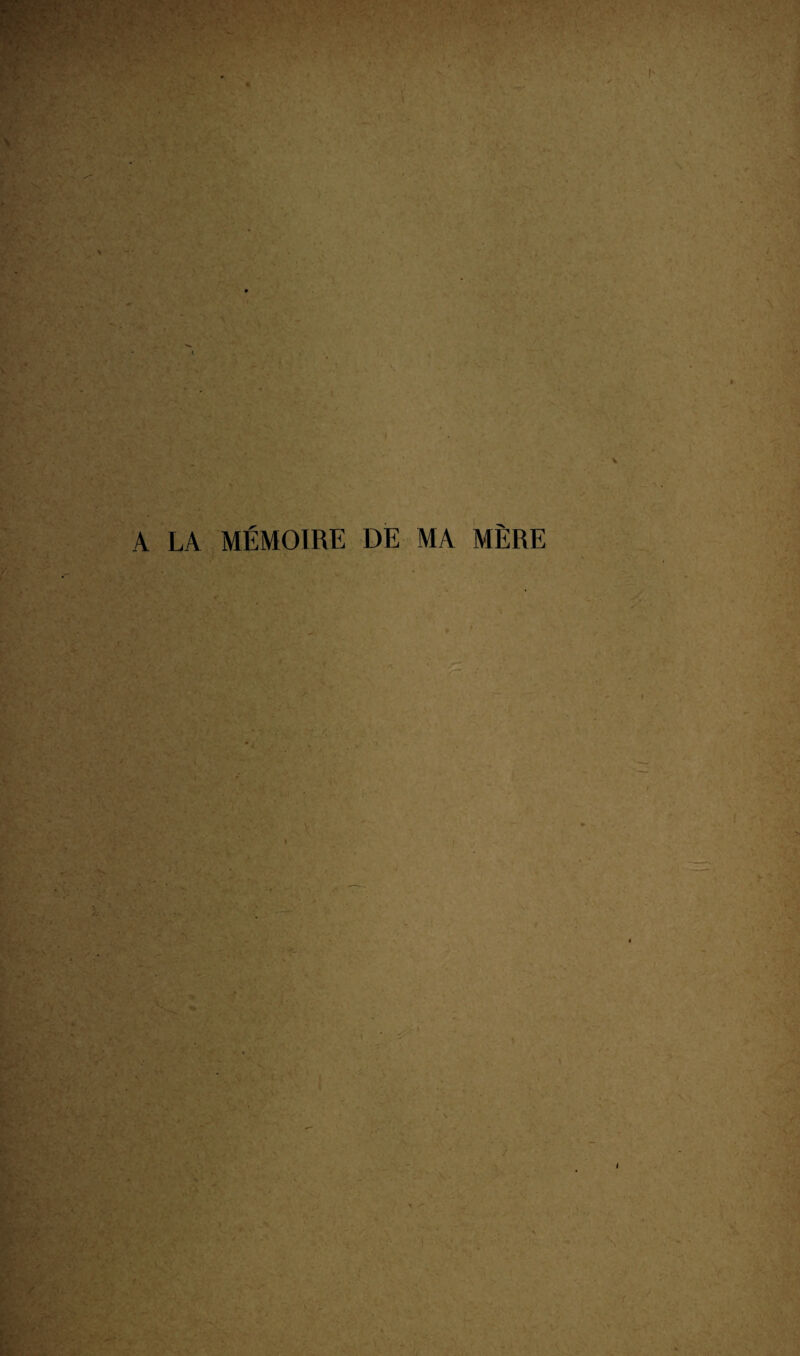 A LA MÉMOIRE DE MA MÈRE
