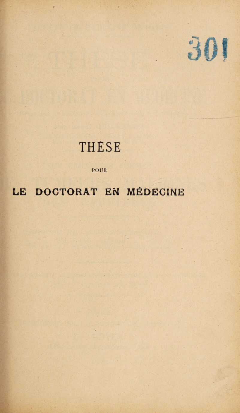 THÈSE POUR LE DOCTORAT EN MÉDECINE