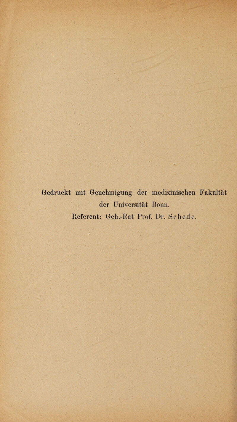 der Universität Bonn. Referent: Geh.-Rat Prof. Dr. Schede. i