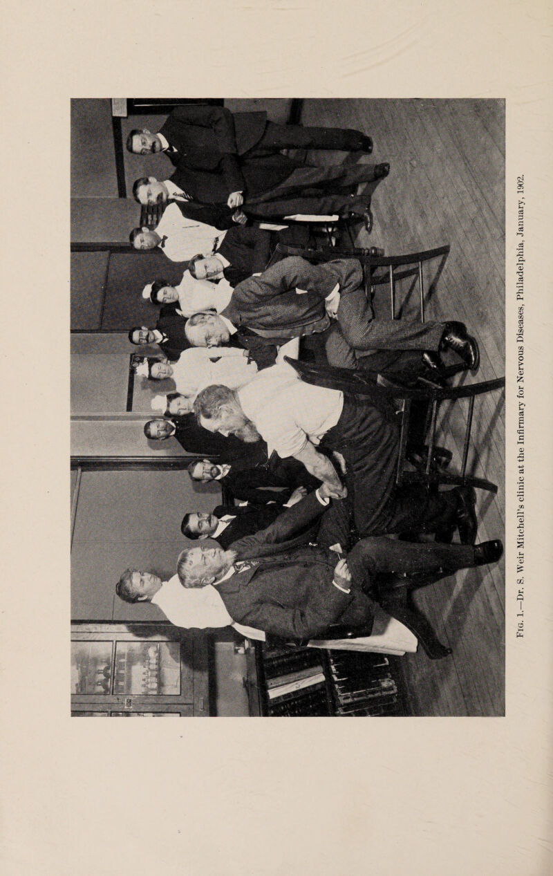 Fig. 1.—Dr. S. Weir Mitchell’s clinic at the Infirmary for Nervous Diseases, Philadelphia, January, 1902.
