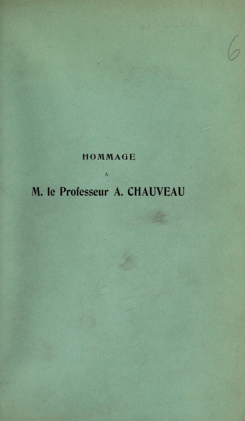 A M. le Professeur A. CHAUVEAU