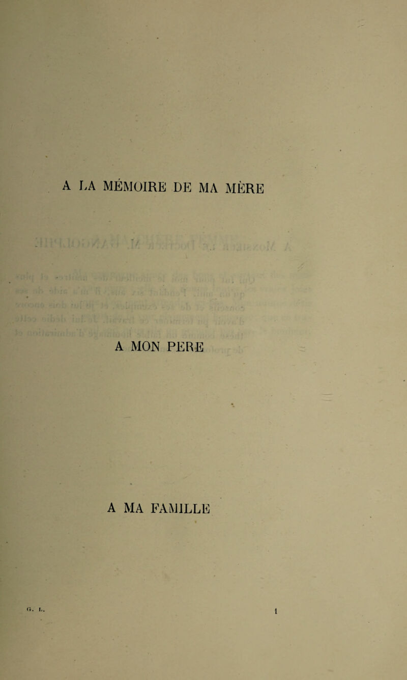 A LA MEMOIRE DE MA MÈRE A MON PERE A MA FAMILLE 1