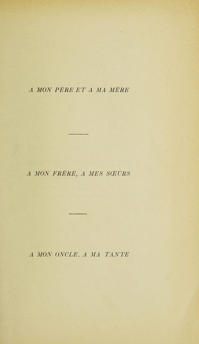 A MON PERE ET A MA MERE A MON FRÈRE, A MES SŒURS A MON ONCLE, A MA TANTE