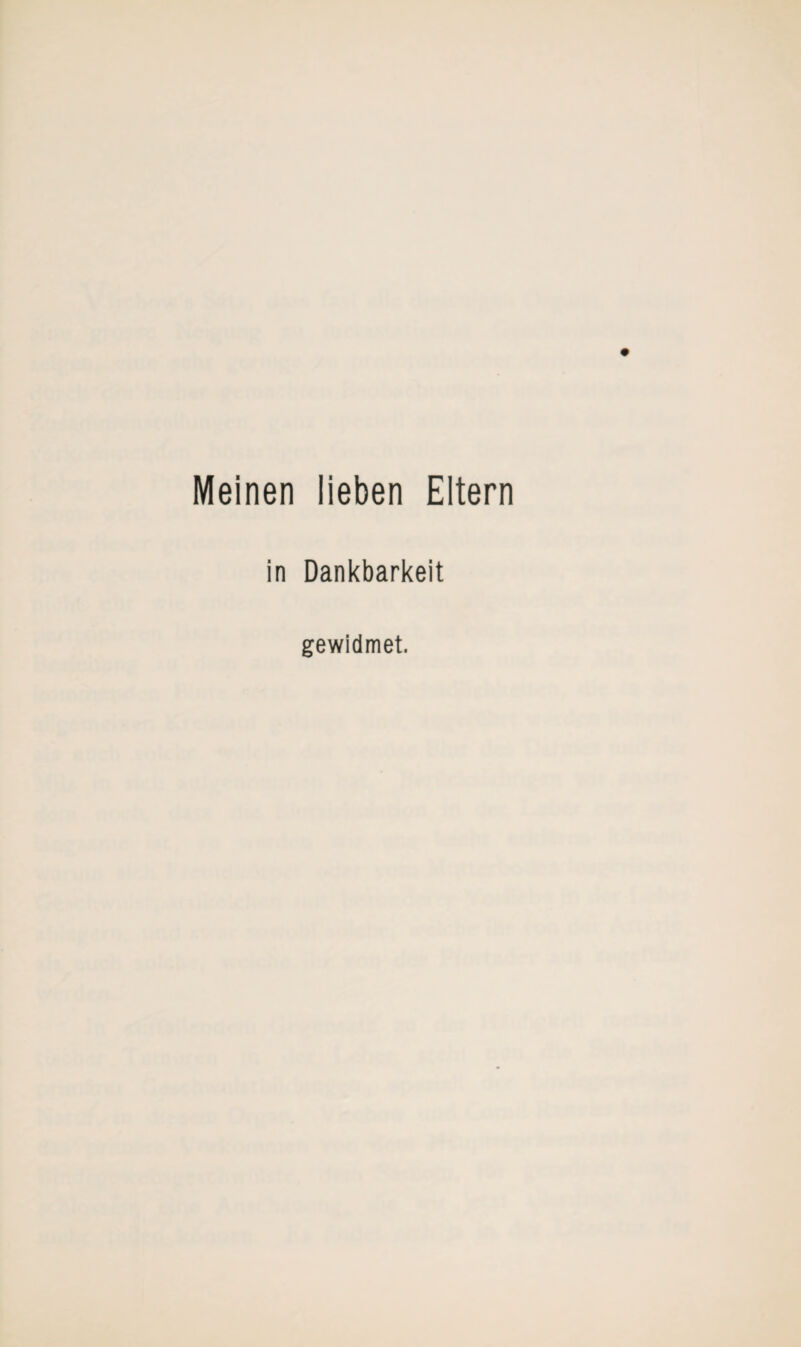 Meinen lieben Eltern in Dankbarkeit gewidmet.