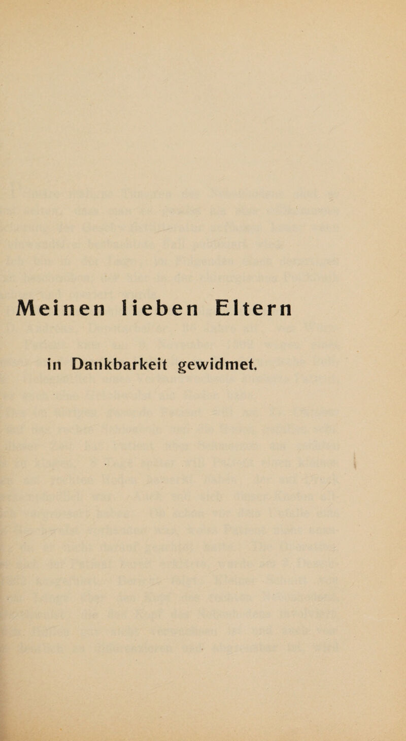 Meinen lieben Eltern in Dankbarkeit gewidmet.