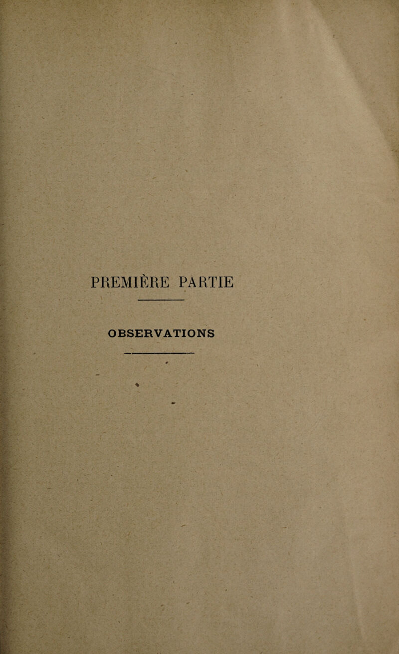 PREMIERE PARTIE OBSERVATIONS