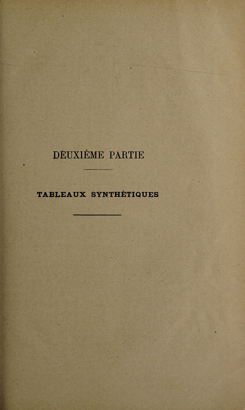 % DEUXIÈME PARTIE TABLEAUX SYNTHÉTIQUES