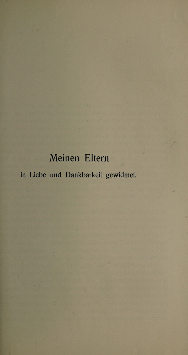 Meinen Eltern in Liebe und Dankbarkeit gewidmet.