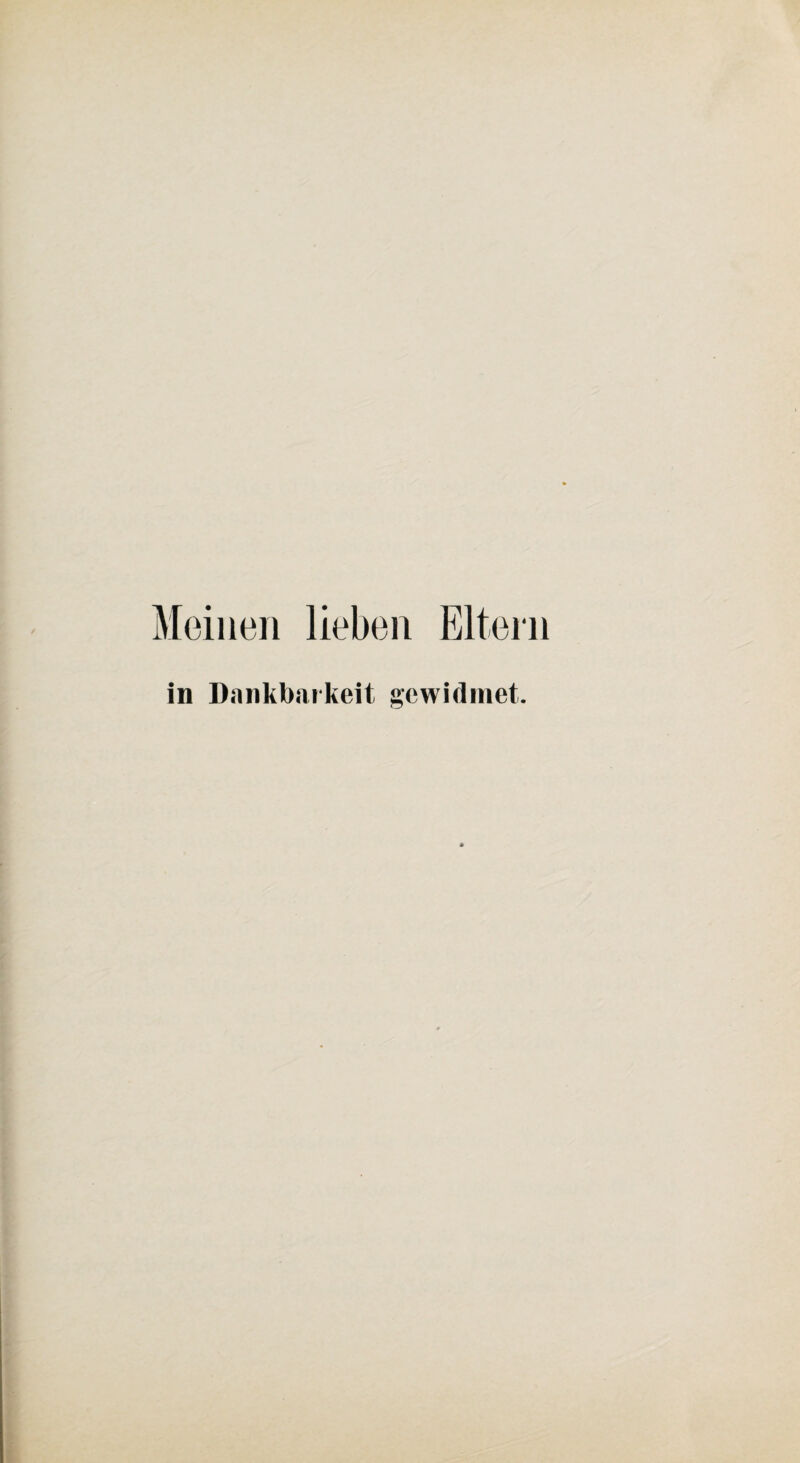 Meinen lieben Eltern in Dankbarkeit gewidmet.