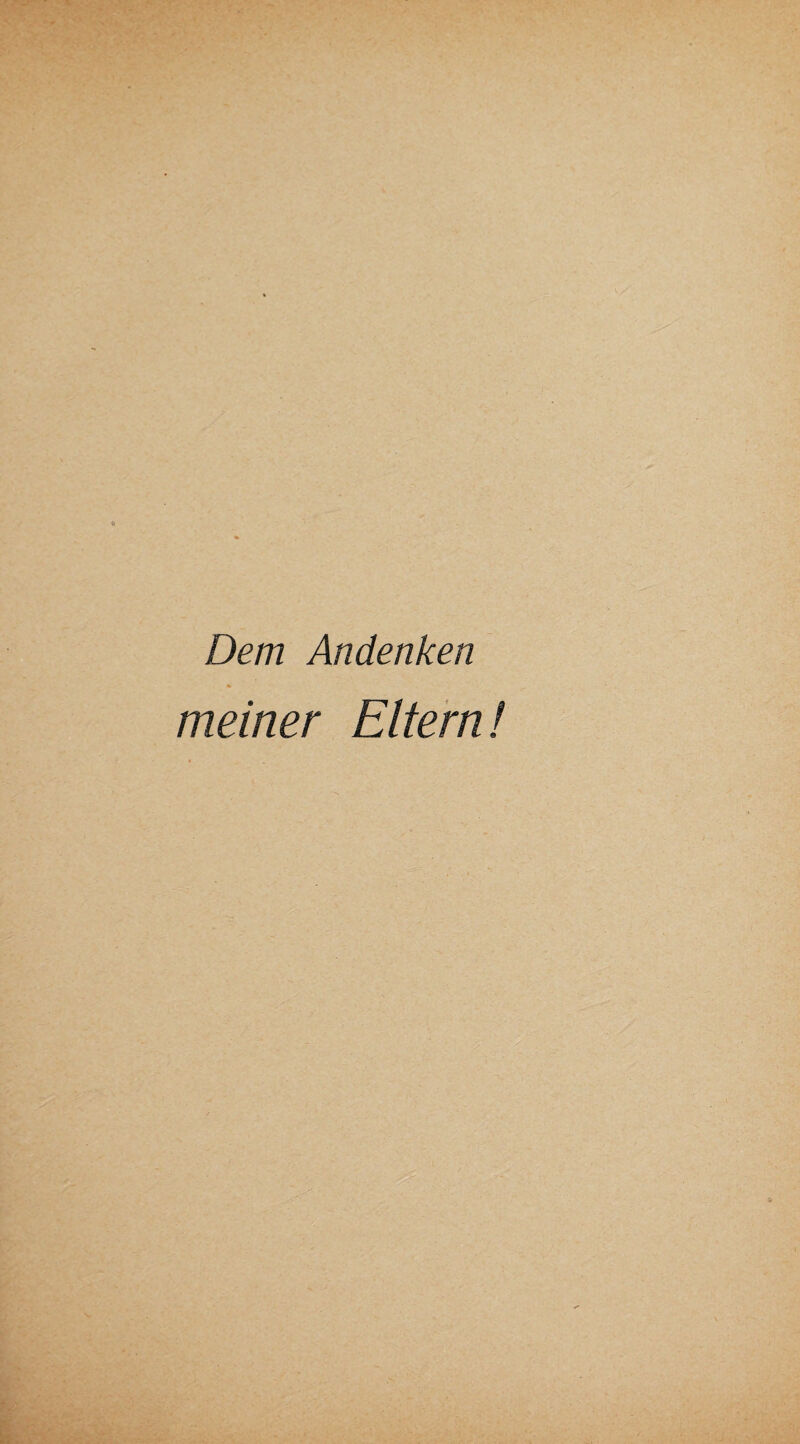 Dem Andenken meiner Eltern!