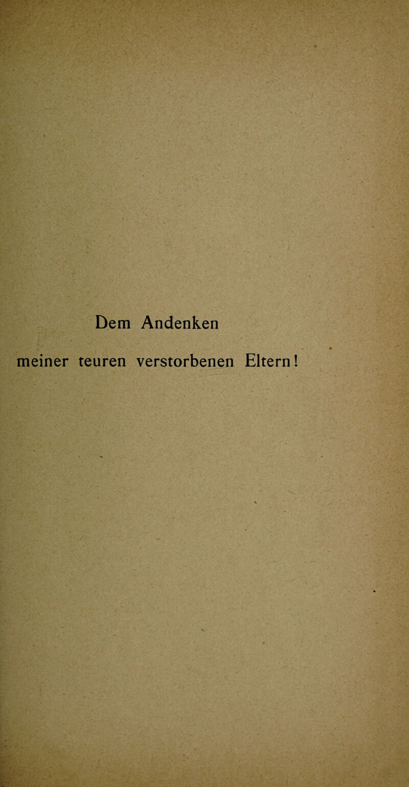 Dem Andenken meiner teuren verstorbenen Eltern!