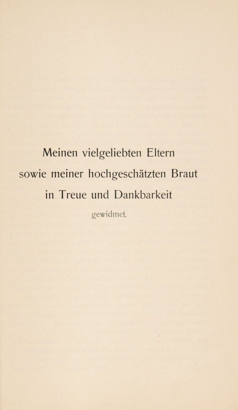 Meinen vielgeliebten Eltern sowie meiner hochgeschätzten Braut in Treue und Dankbarkeit gewidmet.
