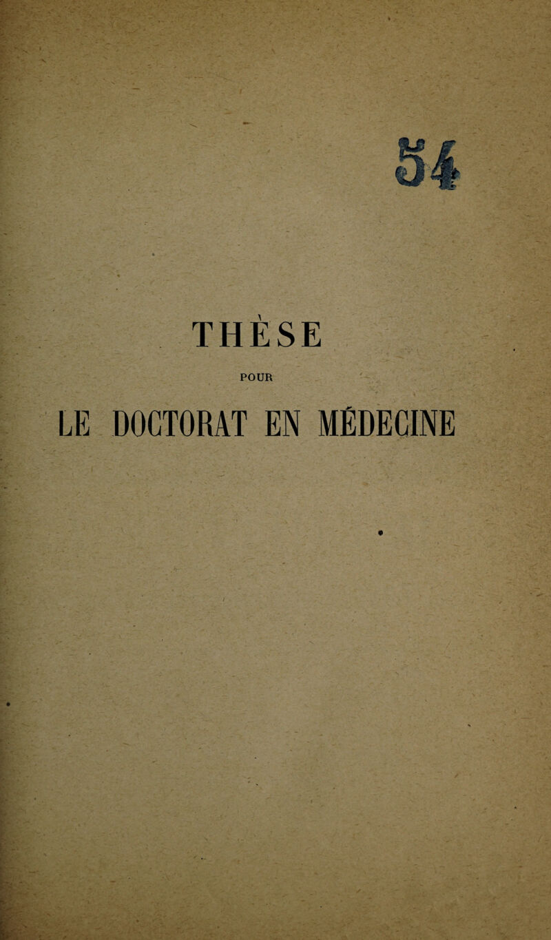 THÈSE POUR LE DOCTORAT EN MÉDECINE