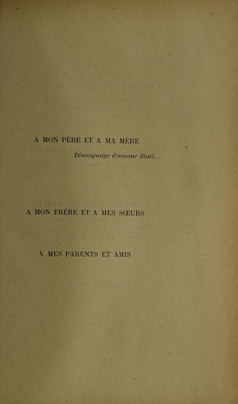 / s i \ A MON PÈRE ET A MA MÈRE Témoignage d’amour filial. A MON FRÈRE ET A MES SŒURS 4 MES PARENTS ET AMIS