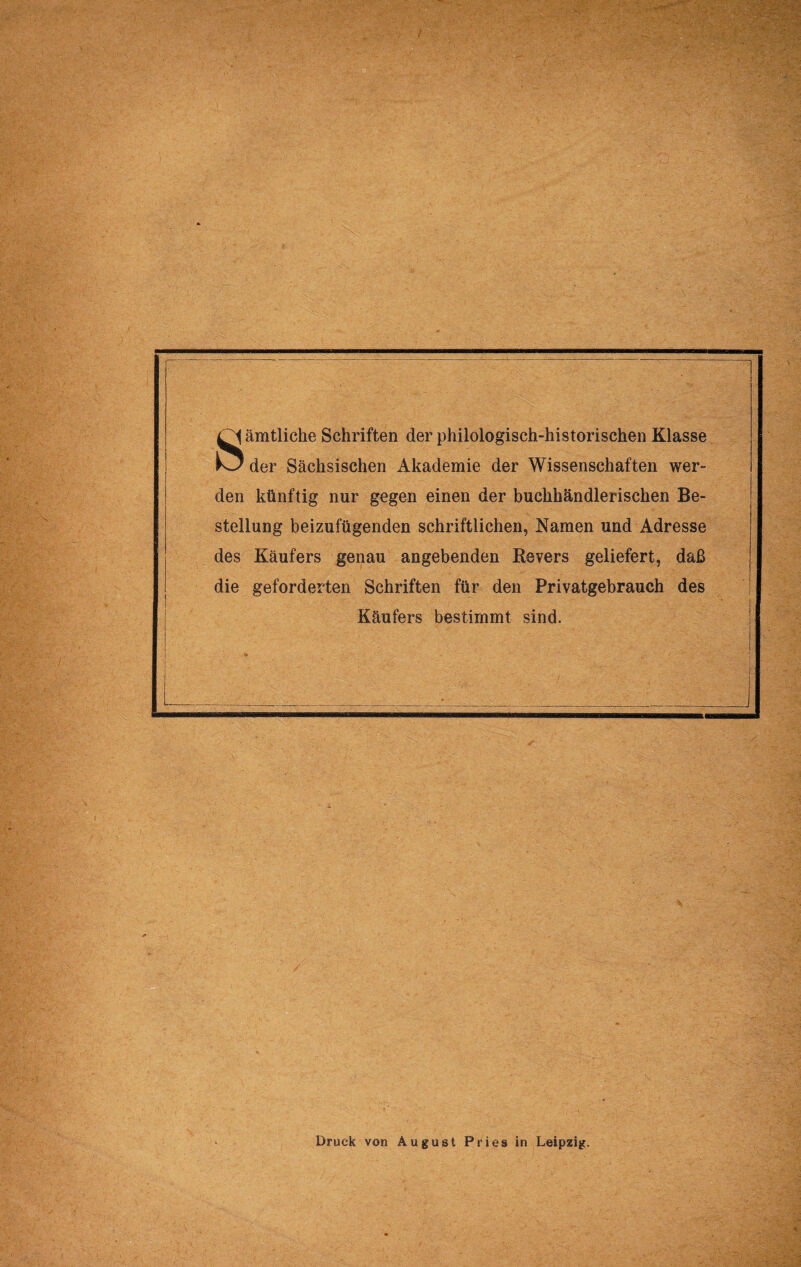 Druck von August Pries in Leipzig.