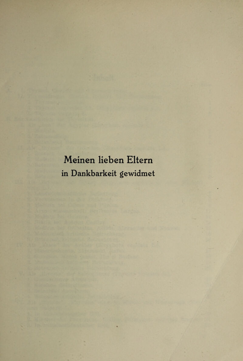 Meinen lieben Eltern in Dankbarkeit gewidmet