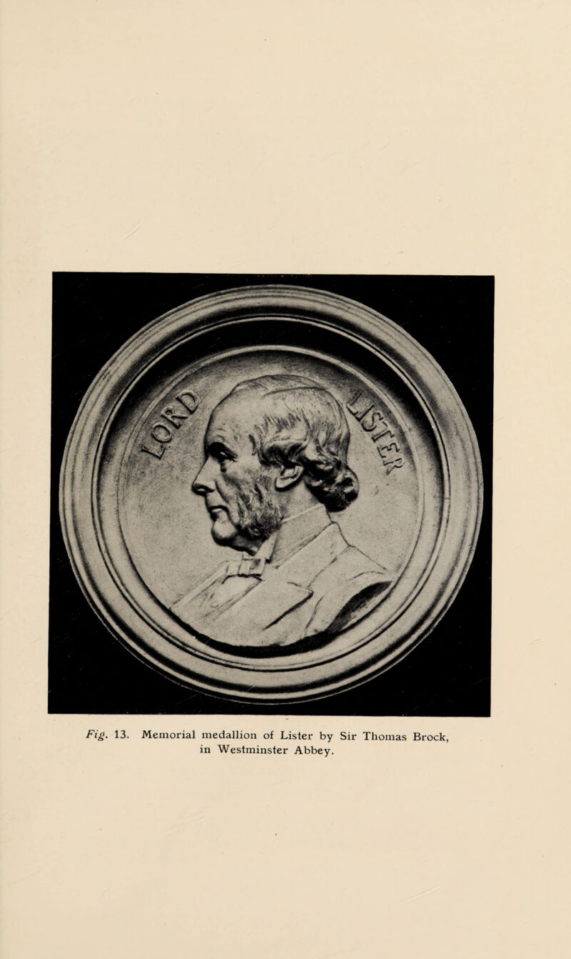 Fig. 13. Memorial medallion of Lister by Sir Thomas Brock, in Westminster Abbey.